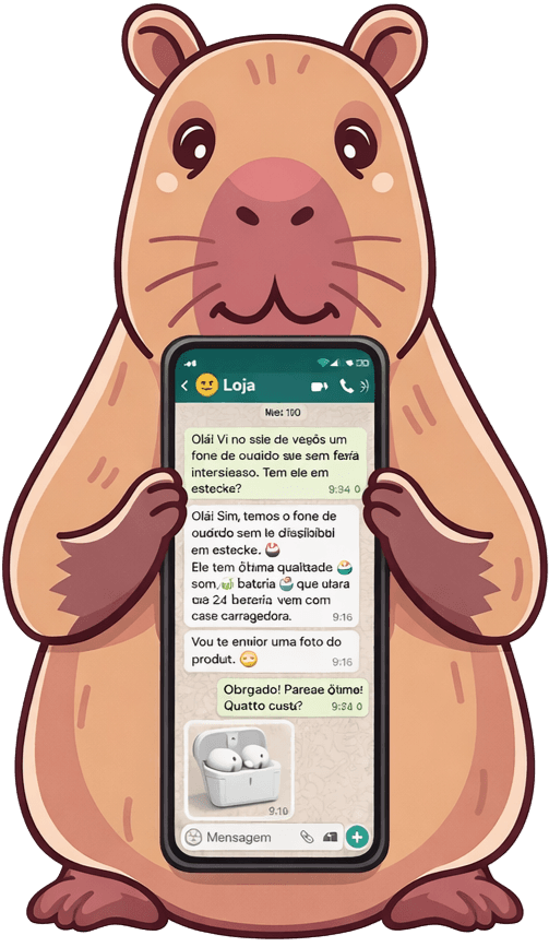 Capivara com celular